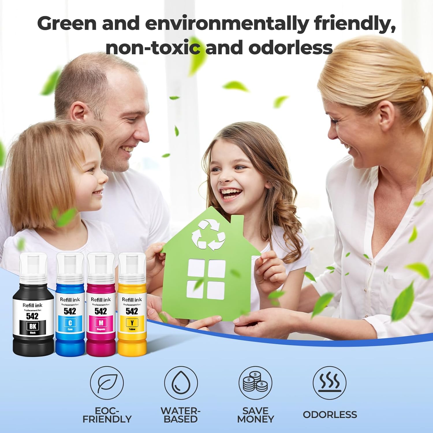 542 Ink Refill Bottles ET-5150 ET-5850 ET-5170 ET-16650 Ink Refill Ink 542 4 Pack Ink 542 Compatible for ET 5150 ET 5850 ET-5800 ET 5170 ET-16600 ET-5180 ST-C8000 ST-C8000 ST-C5000 ST-C8090 ET5150