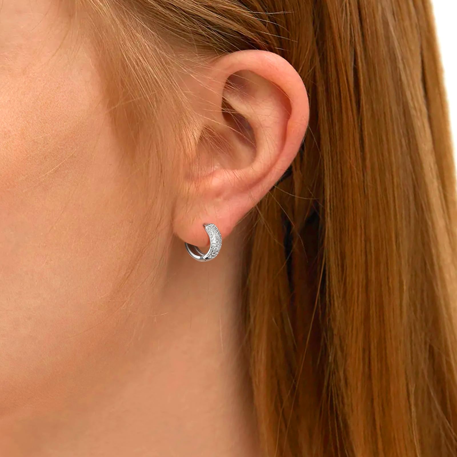 Orecchini Donna Cerchio Argento 925, Orecchini Donna Oro Oorecchini Cerchio Oro 18k Orecchini Uomo Cerchio Diamanti Orecchini Cuore Piccoli Earrings for Women Moda Gioielli Regali per Lei