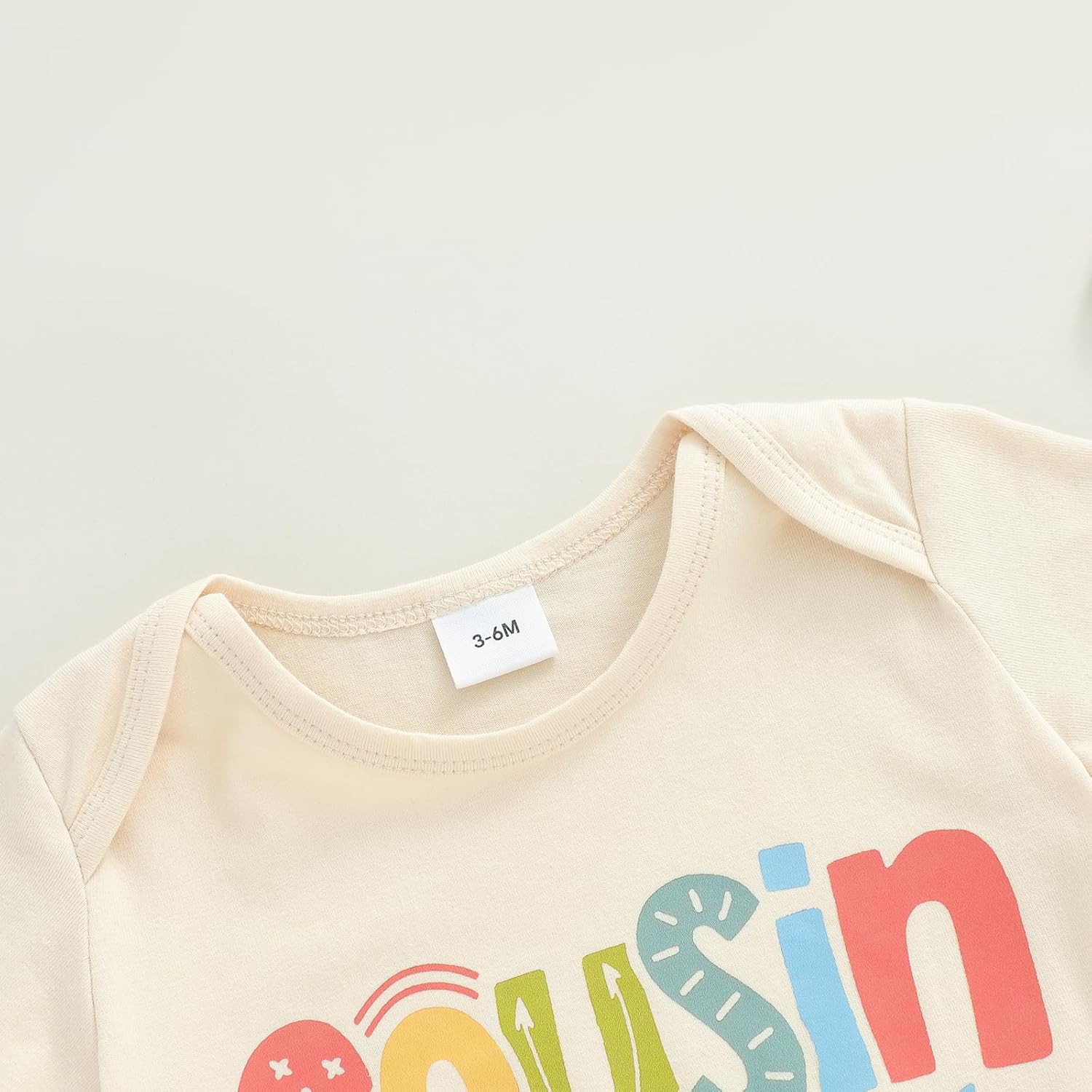 Cousin Crew Clothes Baby Girl Boy Summer Tshirt Romper Short Sleeve Crew Neck Colorful Letter Print Onesie - Image 6