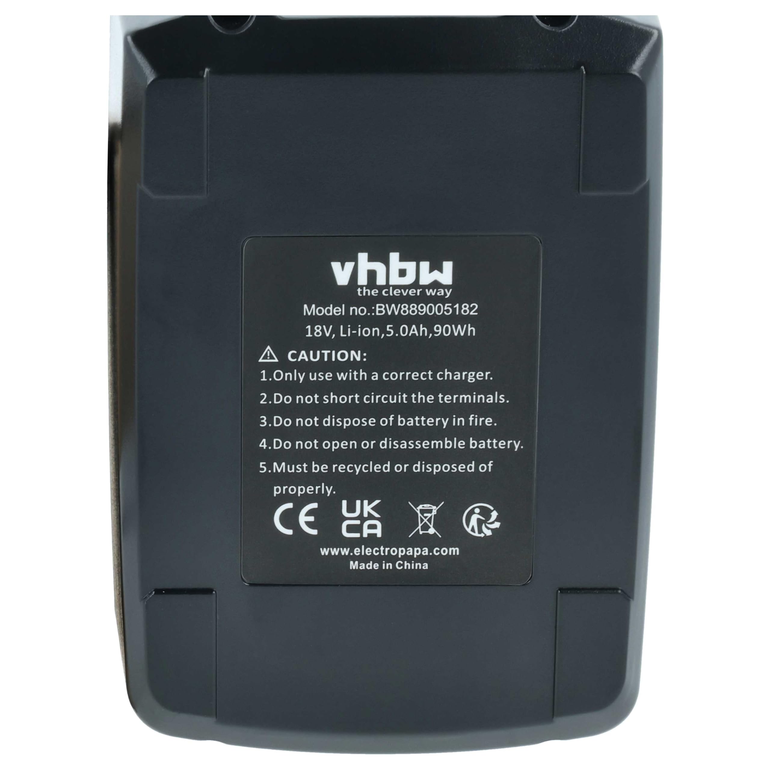 vhbw Batería Compatible con Lievers K150Li, P18Li Herramienta (5000 mAh, Li-Ion, 18 V)