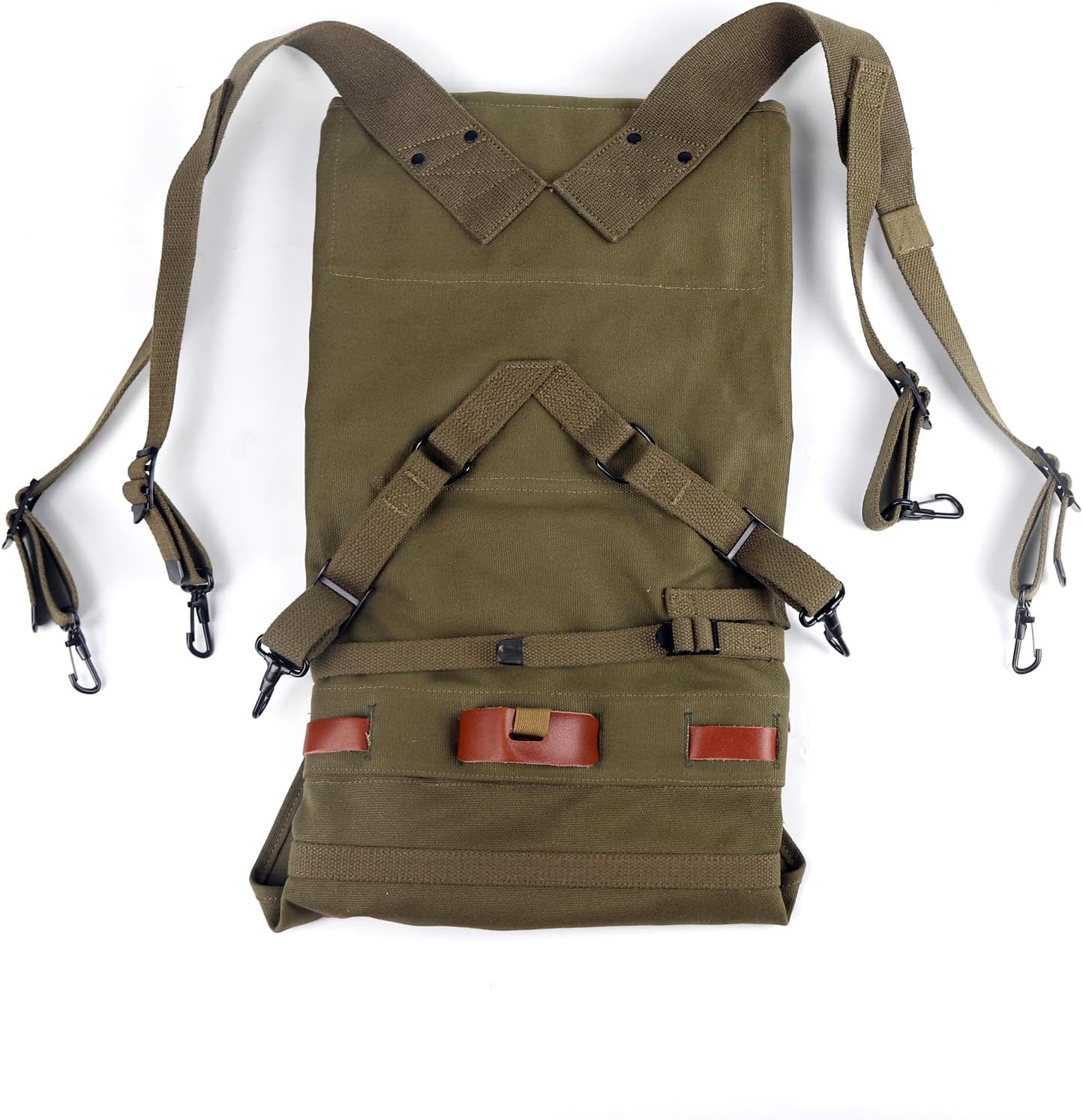 ANQIAO WW2 US M1928 Haversack Olive Green (m1928 haversack with tail pack)
