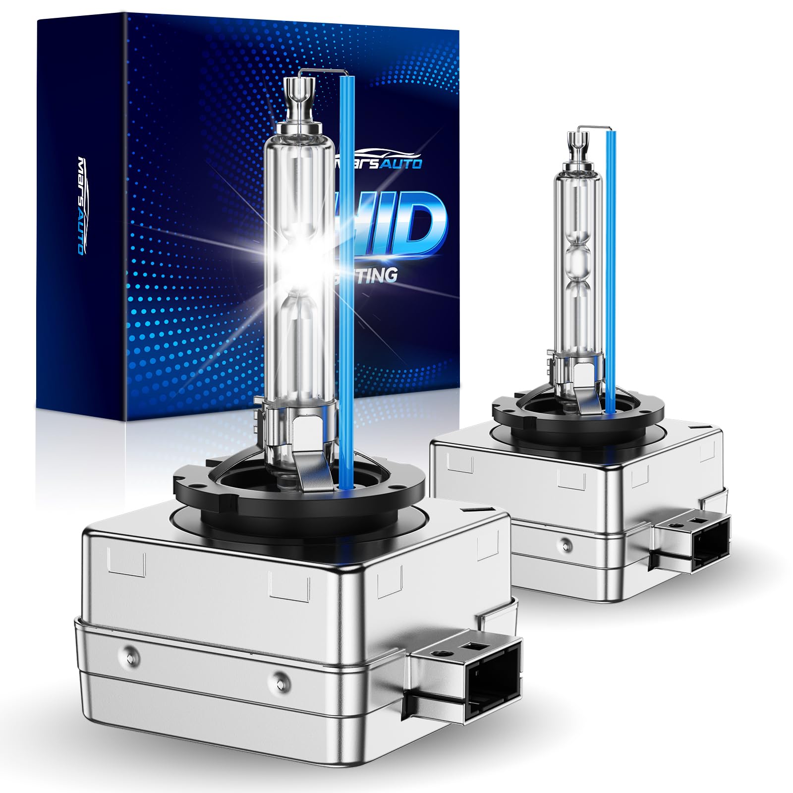 Marsauto D1S HID Bulbs, 66144 66140 85140 85415 (85415C1) for HID Replace, 35W 6000K Cold White Xenon Bulb, Plug and Play, Pack of 2