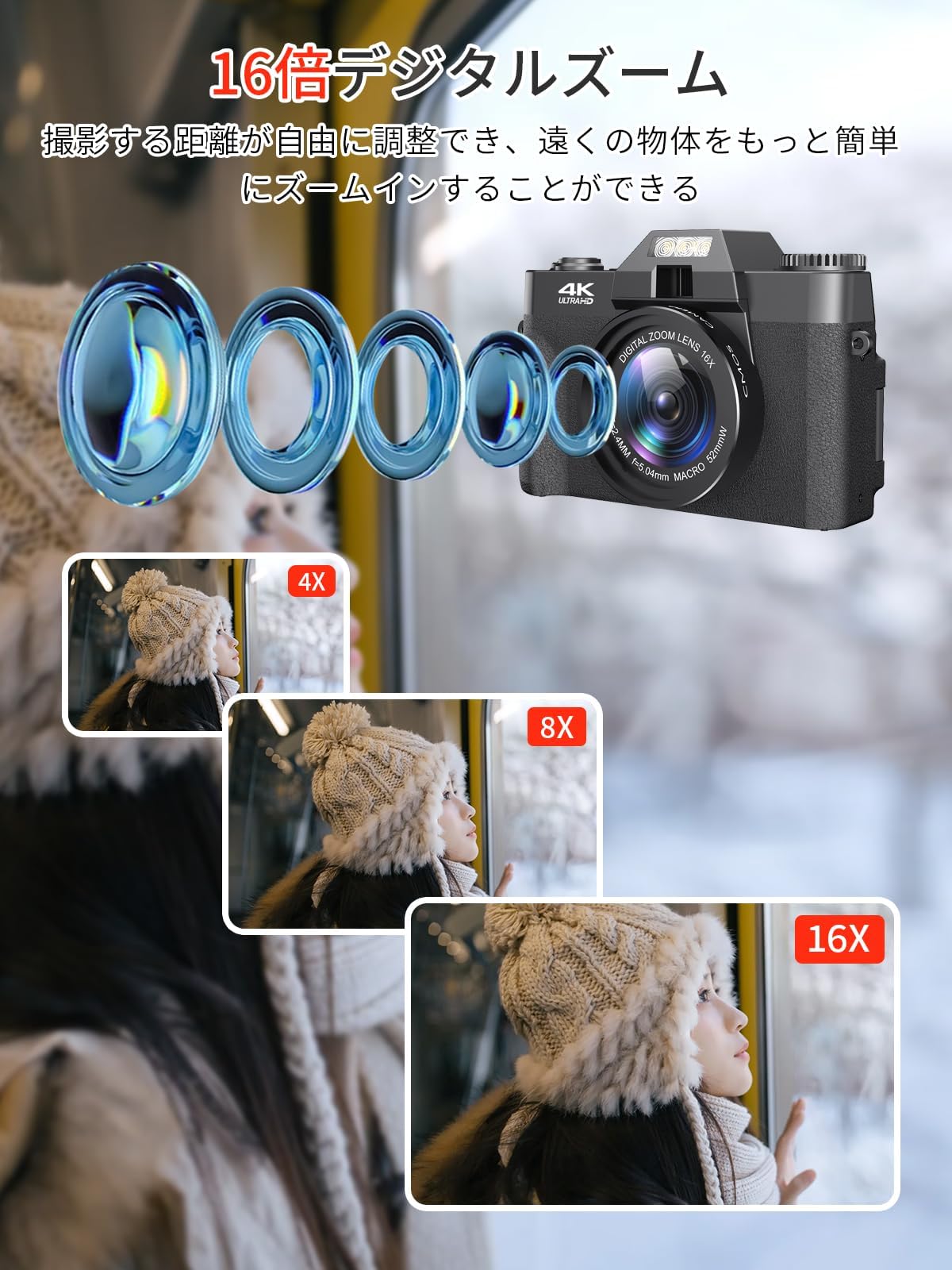 Amazon | スマホに送れる デジタルカメラ 4K デジカメ WIFI転送