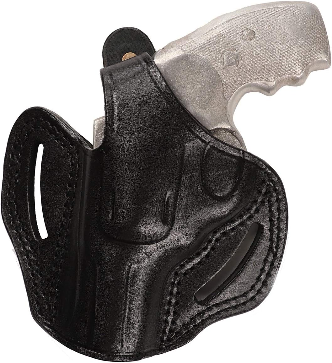 Pusat Holster | Hand-Molded Leather OWB Thumb Break Holster, Charter Arms Bulldog .44 Special (2.5 inch Barrel) - Custom Fit Belt Holster - Left Hand Draw