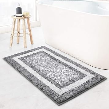 KMAT Bathroom Rugs Bath Mat,Non-Slip Fluffy Soft Plush Microfiber Bath Rugs, Machine Washable Qui...