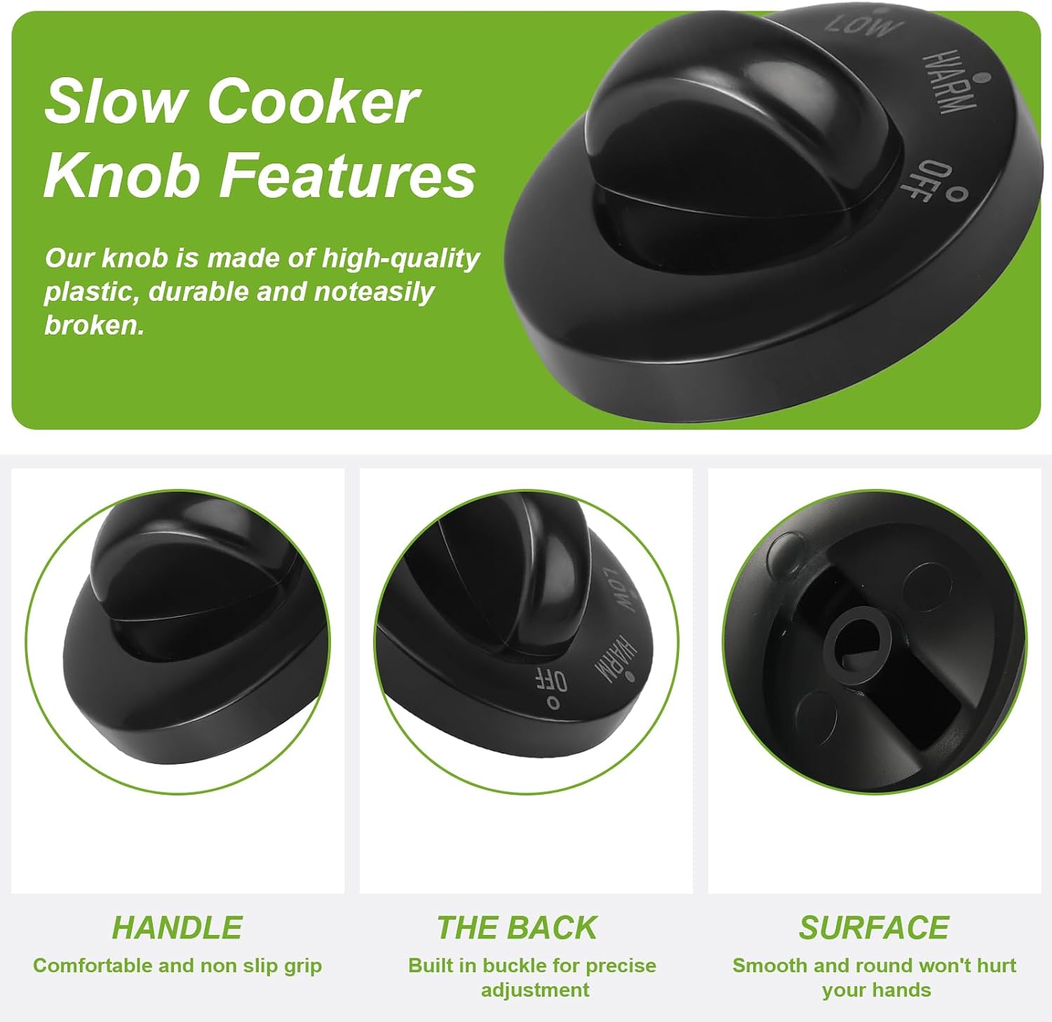 Slow Cooker Knob Compatible with Hamilton Beach Crock Pot 33195 33261 33262, Control Knob Parts Adjustable Knobs Replacement for 6 & 10 Quart Slow Cooker - 1 Pack