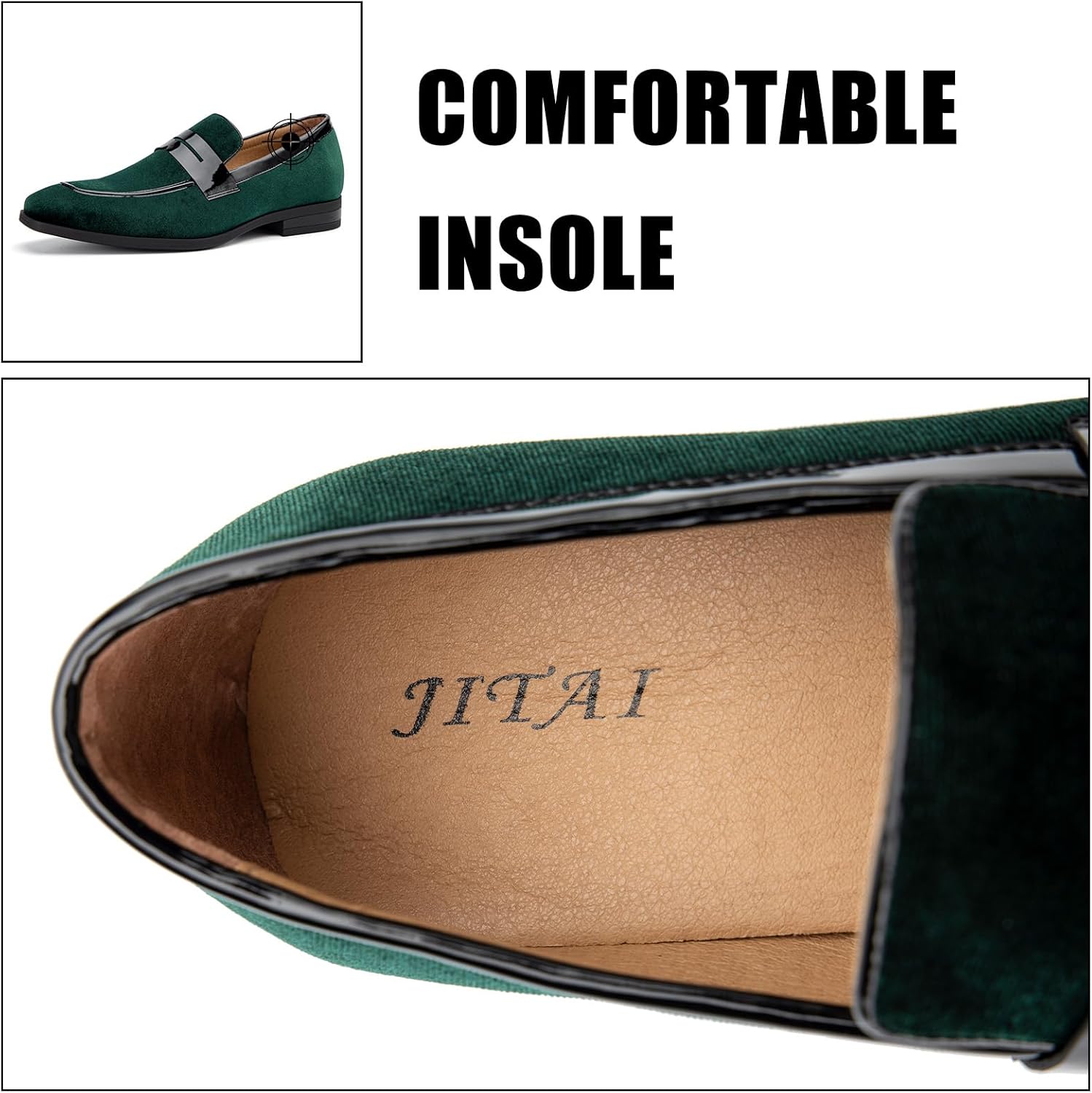 JITAI Mens Velvet Loafers Dress Shoes Loafers for Men Tuxedo Suit Shoes - Image 5