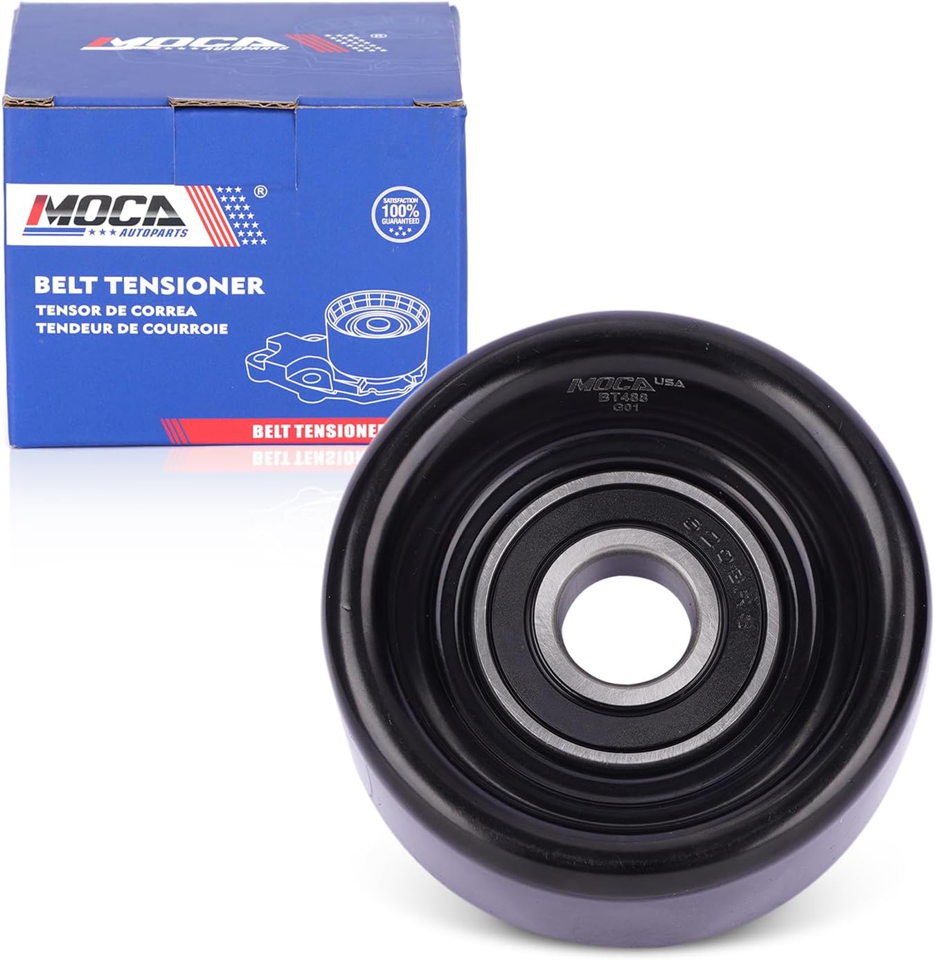 MOCA 38022 Accessory Drive Belt Idler Pulley Fit for Ford 1997-2003 F-150 5.4L, 1997-2001 Expedition 4.6L 5.4L, for Lincoln 1998-2002 Navigator 5.4L, for Starcraft Bus 2000-2001 Starlite 5.4L 6.8L