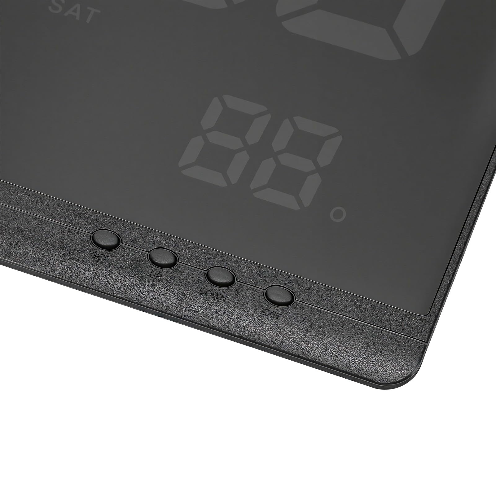 Zerodis Orologio da Parete Digitale a LED, 47,7 X 25,3 X 2,2 Cm | Luminosità regolabile a 3 livelli, backup della memoria settimanale della temperatura, per il soggiorno dell'ufficio