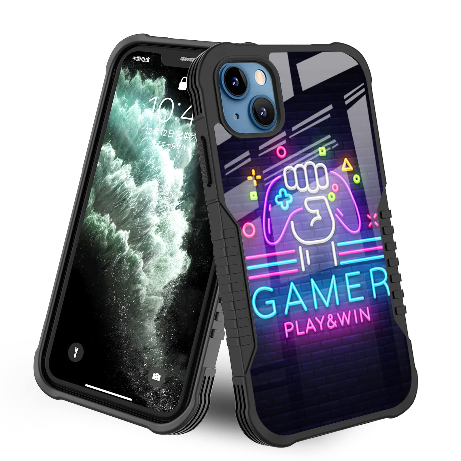 Compatible with iPhone 14 Case iPhone 13 Case [Shockproof Bumper] [Anti-Scratch] [Anti-Slip] Heavy Duty Protection Cover for Boys Kids Men - Gamer Play Game Win Easter Gamer Play Game Win iPhone 14 / Phone 13