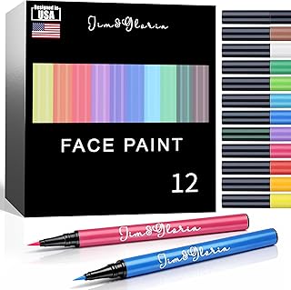 Jim&Gloria Water Resistant Face Paint Tattoo Pen, Temporary Tattoo Markers for Skin, Body Painting Kit, Teen Girl Gifts Trendy Stuff, Makeup Toys Crafts, Christmas Gifts for Teenage Girls, Adults