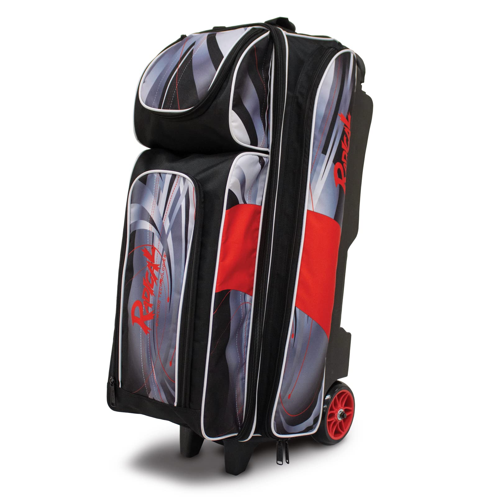 Radical Triple 3 Ball Roller Bowling Bag Black Red