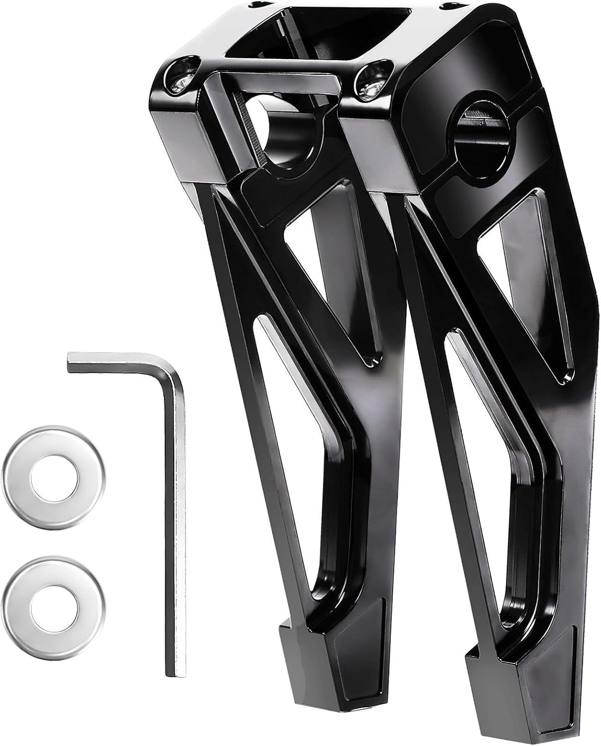 kykykm 8" Tall Pullback Handlebar Risers Relocation Kit Fit 2018-Up Harley Davidson Softail Standard Street Bob Low Rider FXST FXBB FXLRS FXLRST Models w/ 1" Clamps One-Piece Handlebar Gloss Black