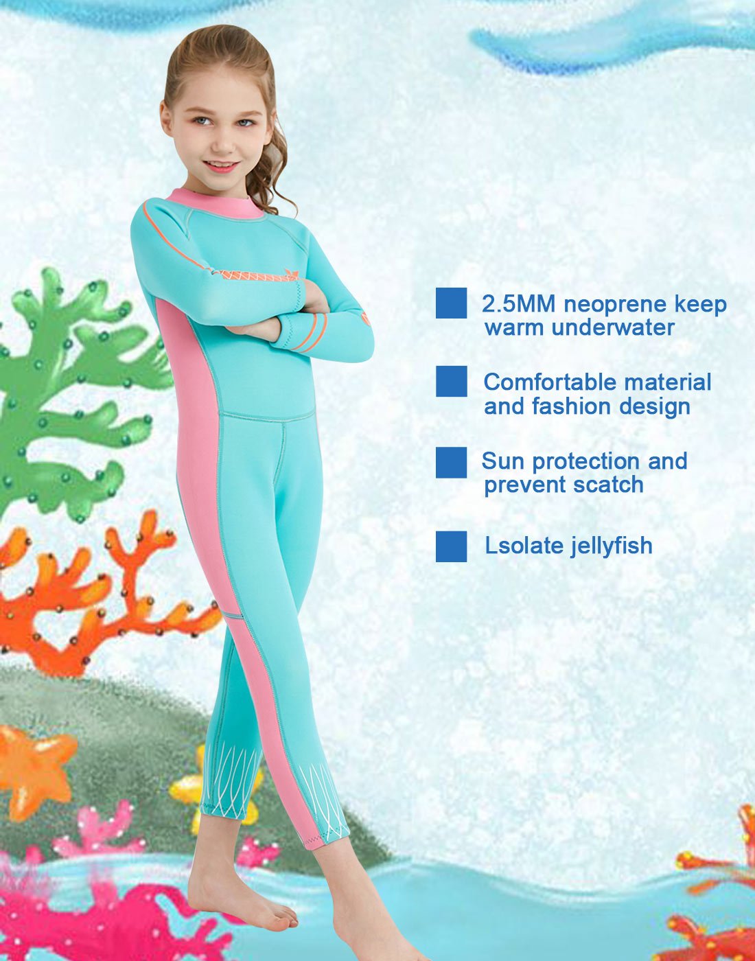 Buceo Traje Seco Traje De Neopreno Para Niñas Dive&Sail