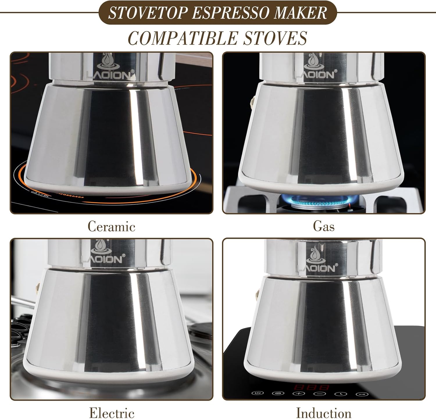Stovetop Espresso Maker, 9Cup 360ml Moka Pot, Crystal Glass-top & Stainless Steel Coffee Maker Mocha Pot, Greca De Cafe, Cuban and Italian Coffee Maker for Cafetera Cubana
