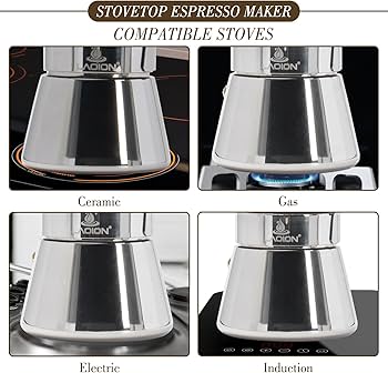 Amazon.com: LAOION Stovetop Espresso Maker, 3Cup 160ml Moka Pot