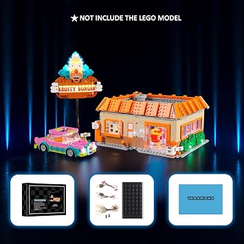 YEABRICKS LED Light for Lego-10352 ICONS The Simpsons: Krusty Burger Building Blocks Model (Building Set NOT Included)
