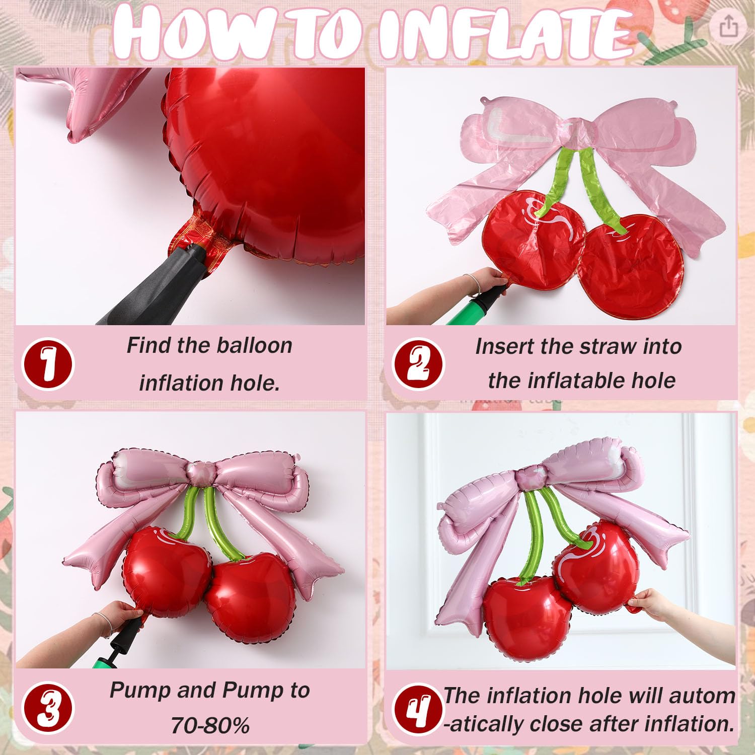 Girlanda balonowa wiśniowa, zestaw łuków, bordowe, różowe, białe balony z różową kokardką, czerwone balony foliowe, dla dziewcząt, urodziny, 'She's The Cherry On Top' baby shower, ślub, dekoracje na