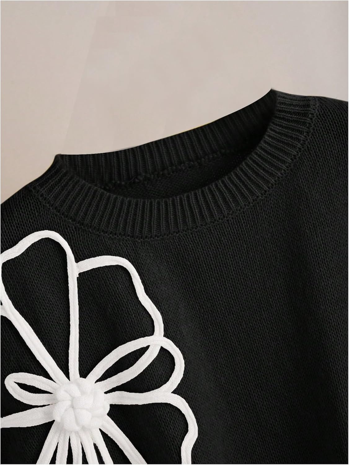 WDIRARA Women's Plus Size Floral Lightweight Sweaters Boho Short Sleeve Pullover Knit Tops - Image 3