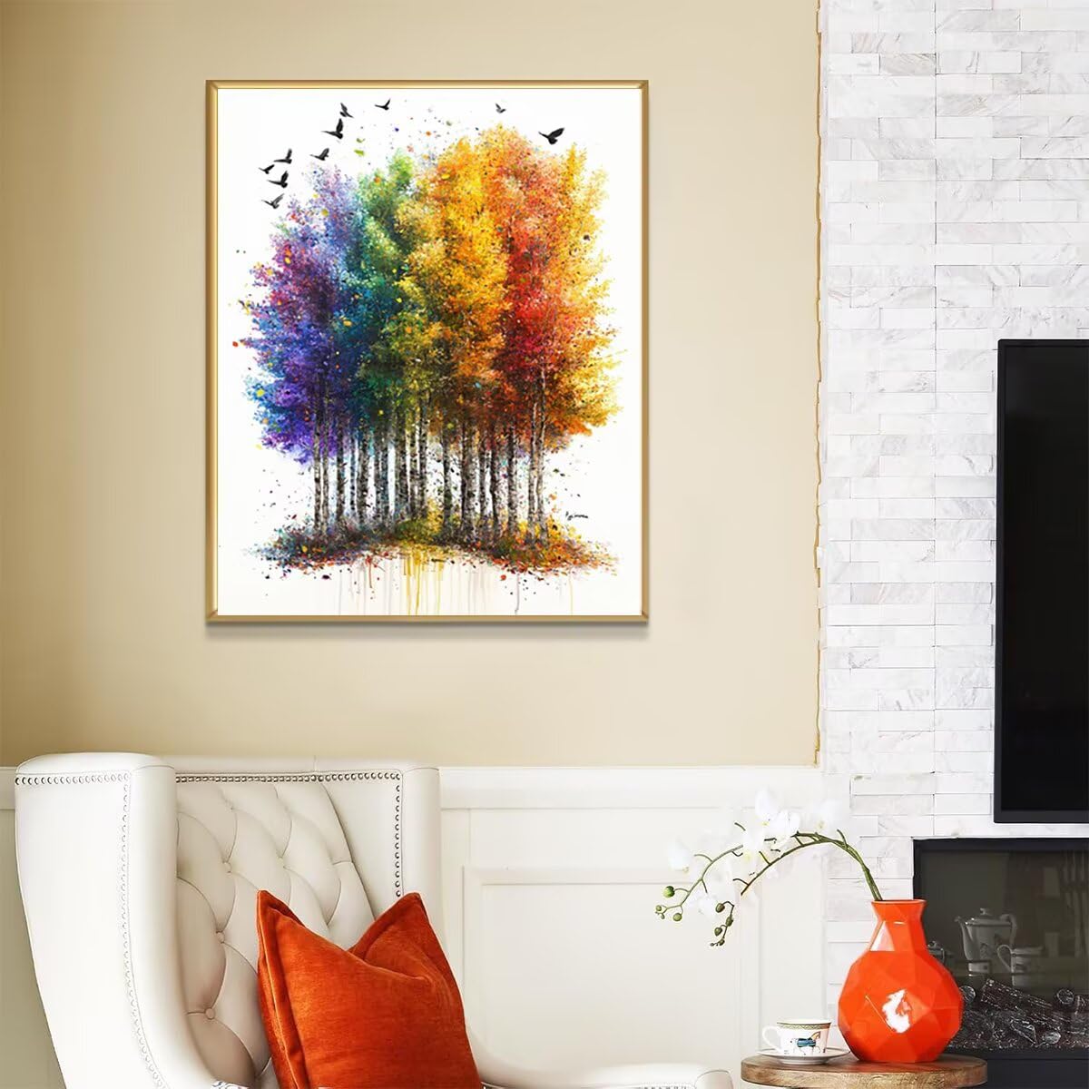 Dipingere con i Numeri Albero, Paint by Numbers Adulti Astratto, Fai da te Creativi Adulti Quadri da Dipingere Numerati Kit per Decorazione Della Parete di Casa, Regalo 70x95 cm Senza Cornice 65-Z