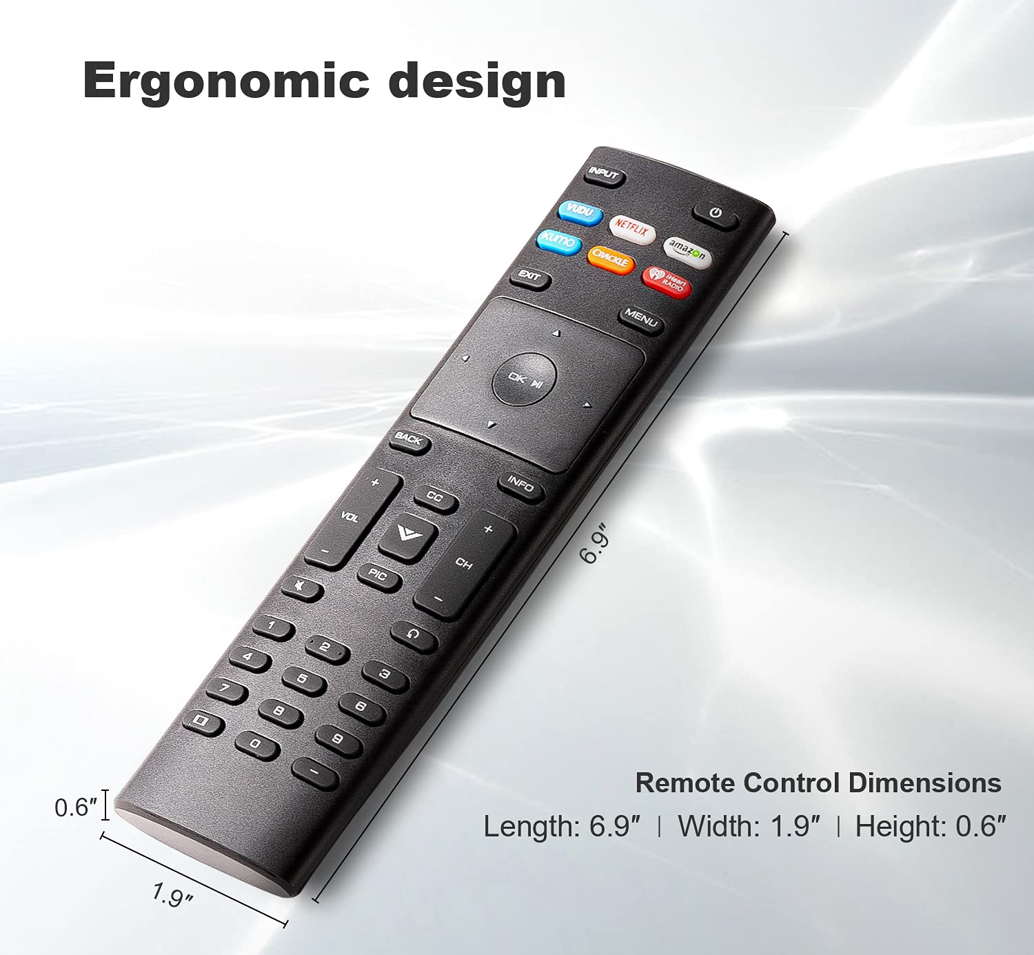 Télécommande universelle pour Vizio Smart-TV, Remote-XRT136-Remplacement compatible avec LED LCD HDTV 4K UHD et autres téléviseurs