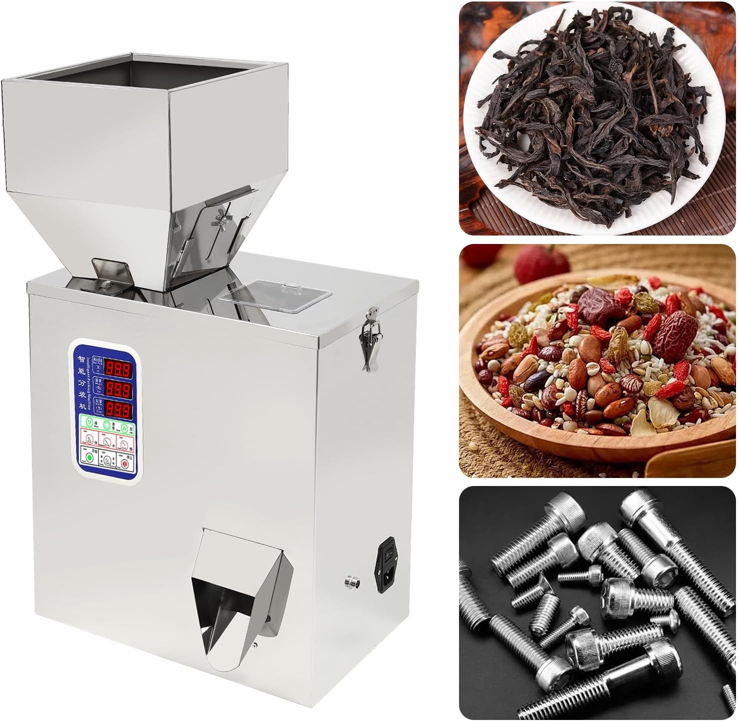 Particle&Powder Dispenser Machine,Multifunction Filling Automatic Dispenser Packing Machine with 3 Speed,1-200g Particle Subpackage Machine for Coffee,Milk Weighting and Filling (1-200g)