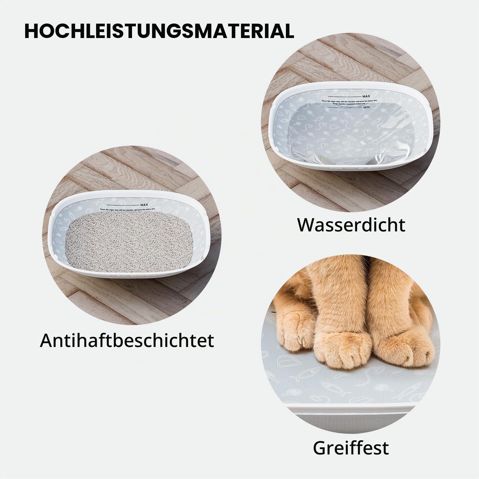 PETPIVOT Selbstreinigende Katzenklo-Matte (2er-Pack) – Wasserdicht, Kratzfest, Wiederverwendbare Unterlage für selbstreinigende Katzentoiletten, leicht zu reinigen und zu installieren