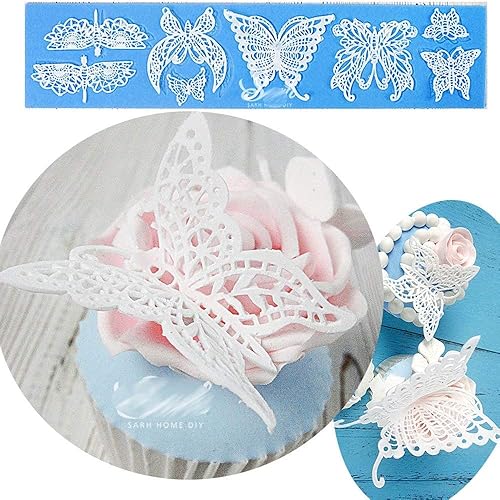 Miniatura 8 de Azúcar comestible mariposa libélula pastel de encaje silicona estera en relieve textura fondant impresión estera de encaje decoración molde goma