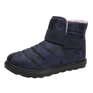 Women Winter Boots Soft Waterproof Anti-Slip Ankle Orthopedic Boots Comfortable Suede Hook Loop Athletic Booties Flat Shoes