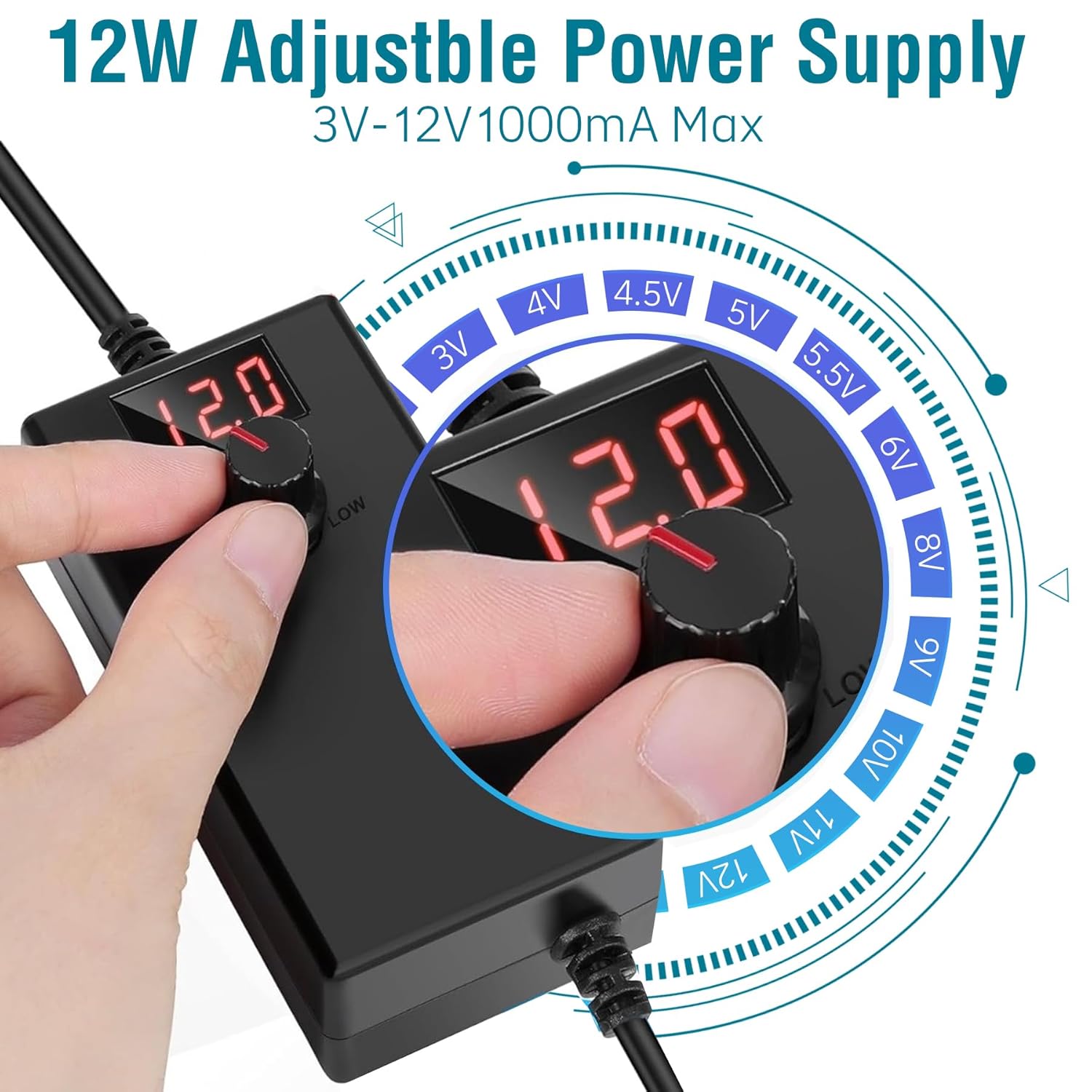 WHTech AC 110V 240V 120mm x 38mm Muffin Fan with Variable Speed Controller for Doorway, Room to Room, Wood Stove, Fireplace, Network Cabinet Circulation Cooling
