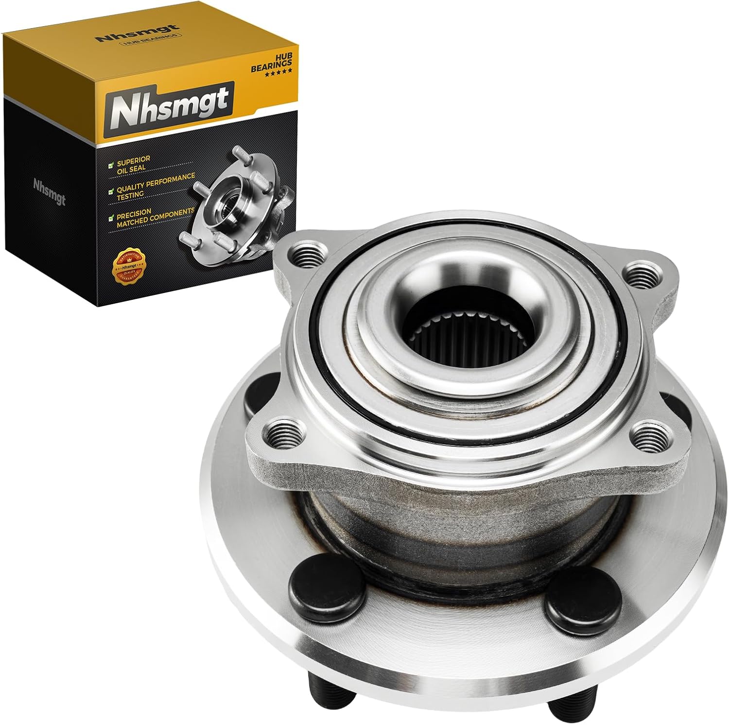 512369 Rear Wheel Bearing and Hub Assembly with 5 Lugs Fit for Chrysler 300 2009-2014, for Dodge Challenger 2008-2014, Charger 2009-2014, Non-ABS