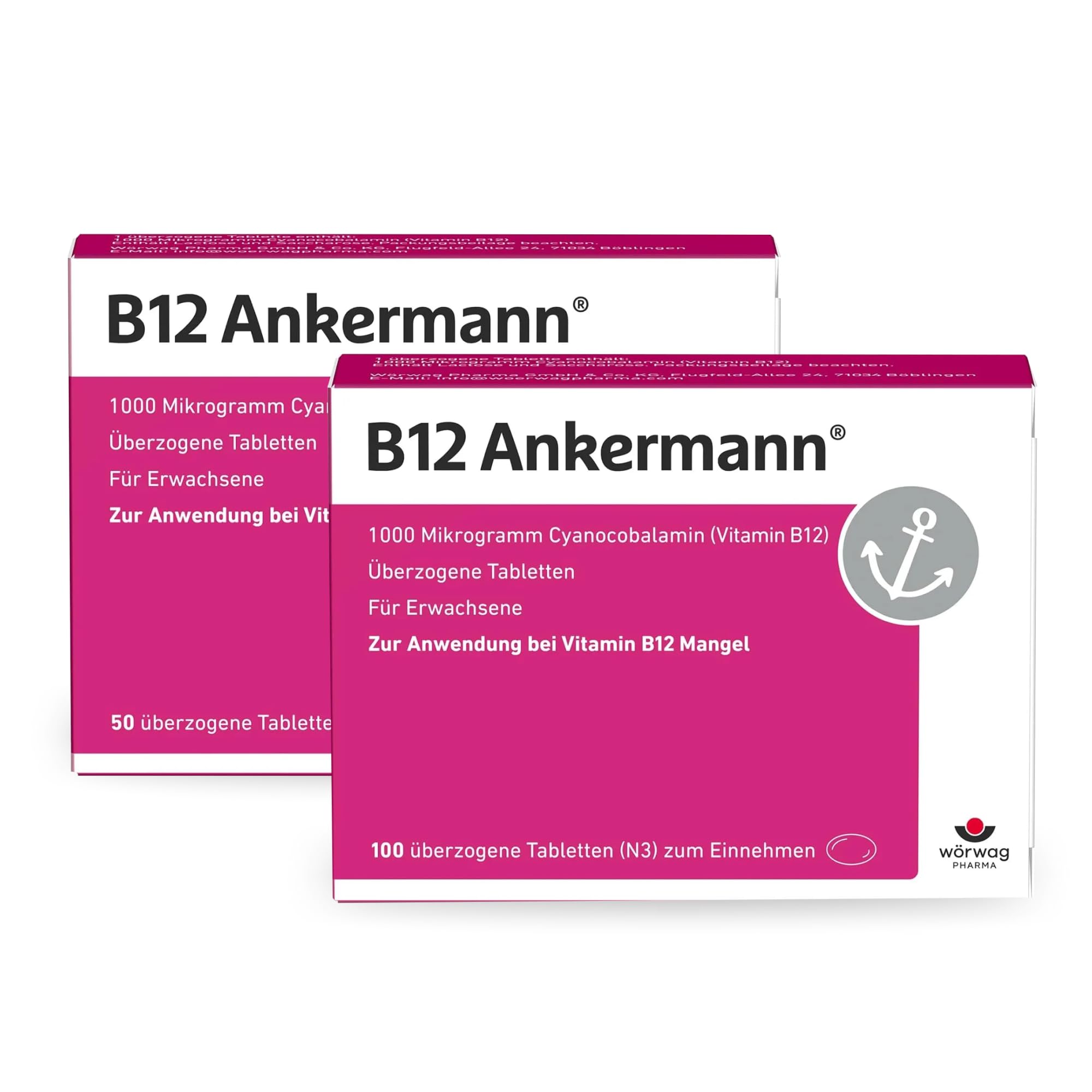 B12 Ankermann, 150 Stück: 1.000 Mikrogramm Vitamin B12 Tabletten, hochdosiert, effektiv gegen Müdigkeit & Erschöpfung infolge von Vitamin-B12-Mangel, für mehr Energie & Leistungsfähigkeit, 1x täglich