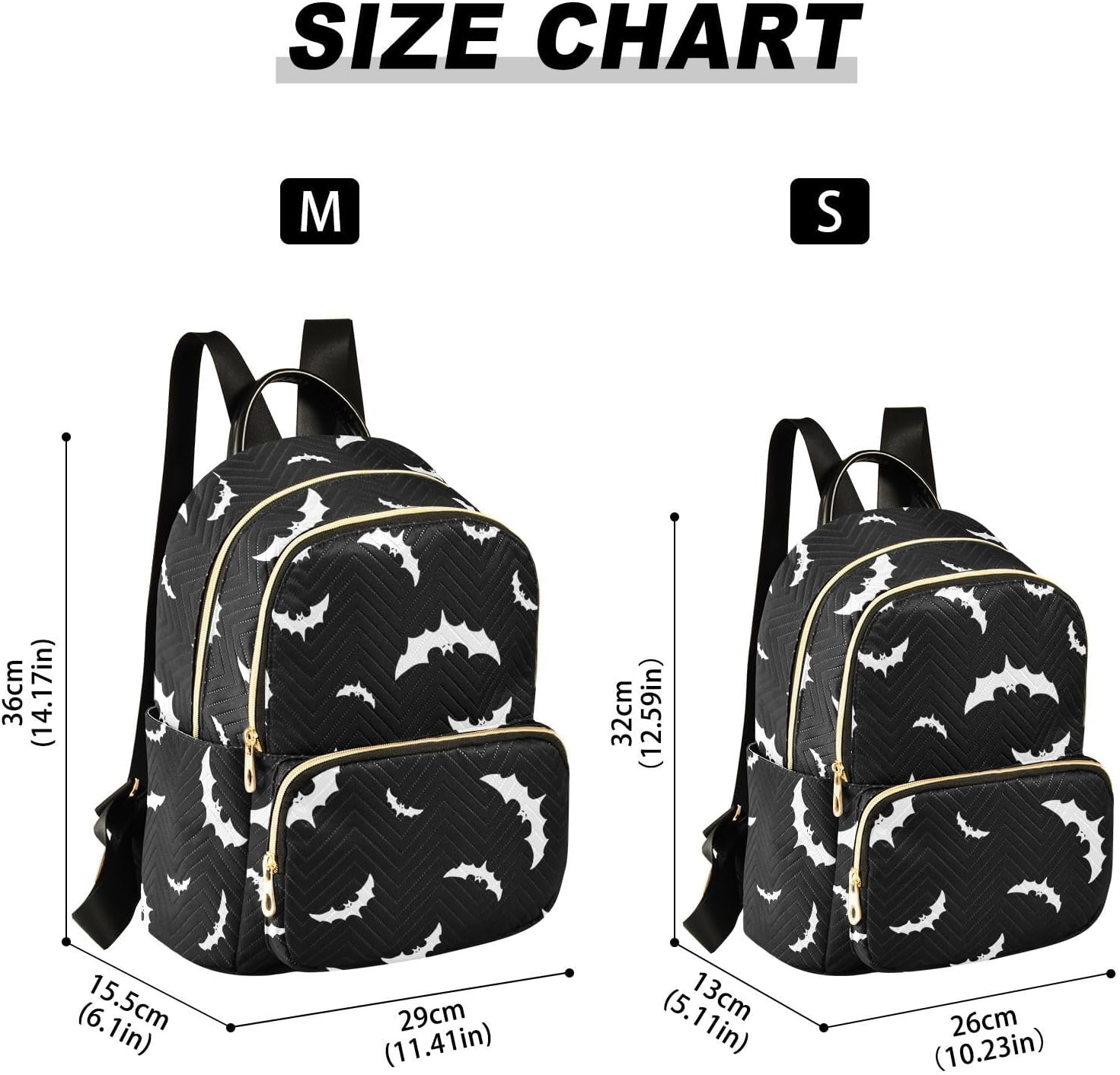 ZAZYXTJ Halloween Bat Backpack Purse for Women Quilted Mini Fashion Backpacks Lightweight Travel Casual Backpack S - Image 3