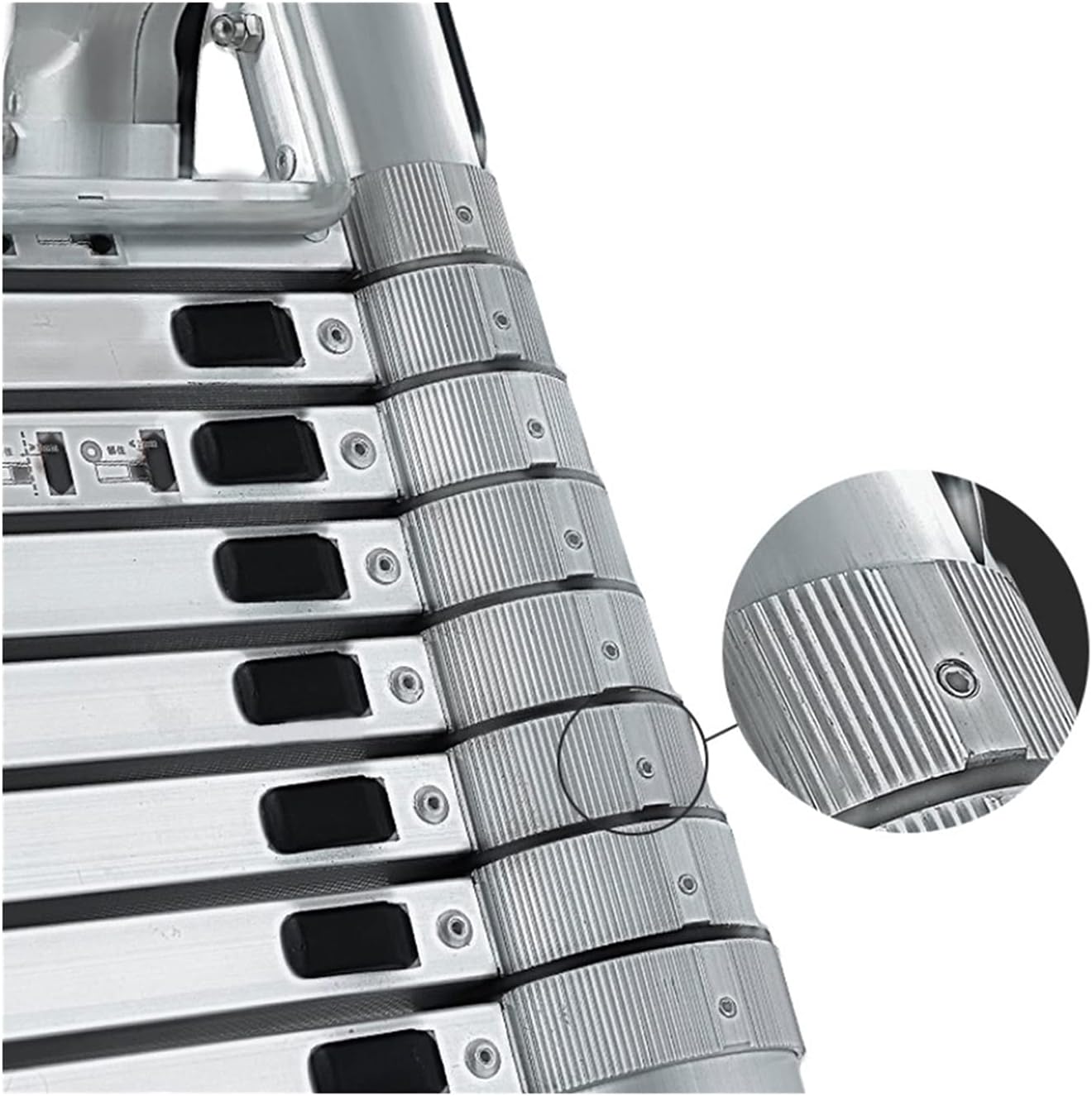 Telescoping Extension Ladder, Telescoping Ladders Telescoping Ladder, Aluminum Collapsible Ladder 330lbs Load Capacity Extension Ladder, Multi-Purpose Compact Ladder for Household