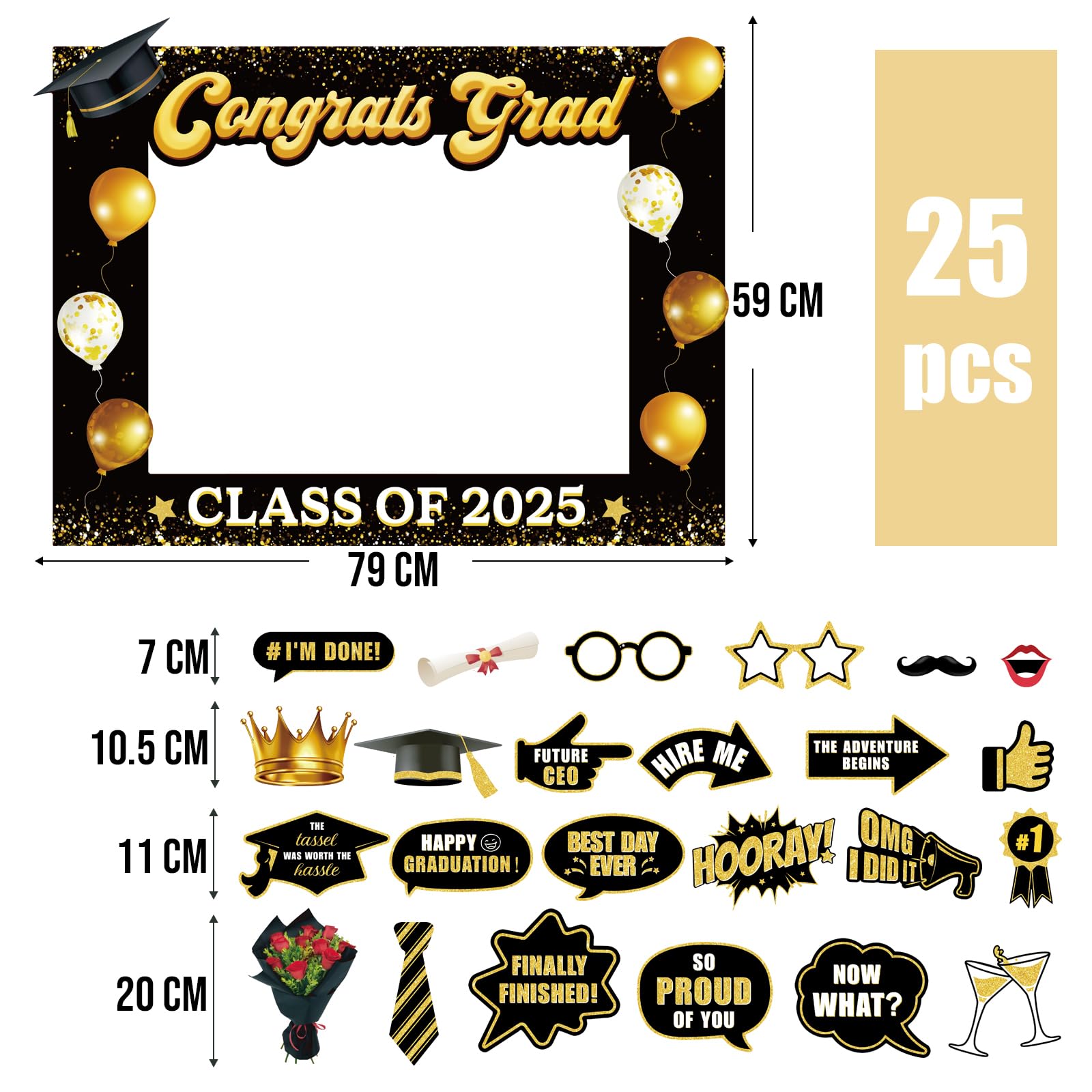 BETESSIN Set Of 25 2024 Graduation Decoration, 1 X Photobooth