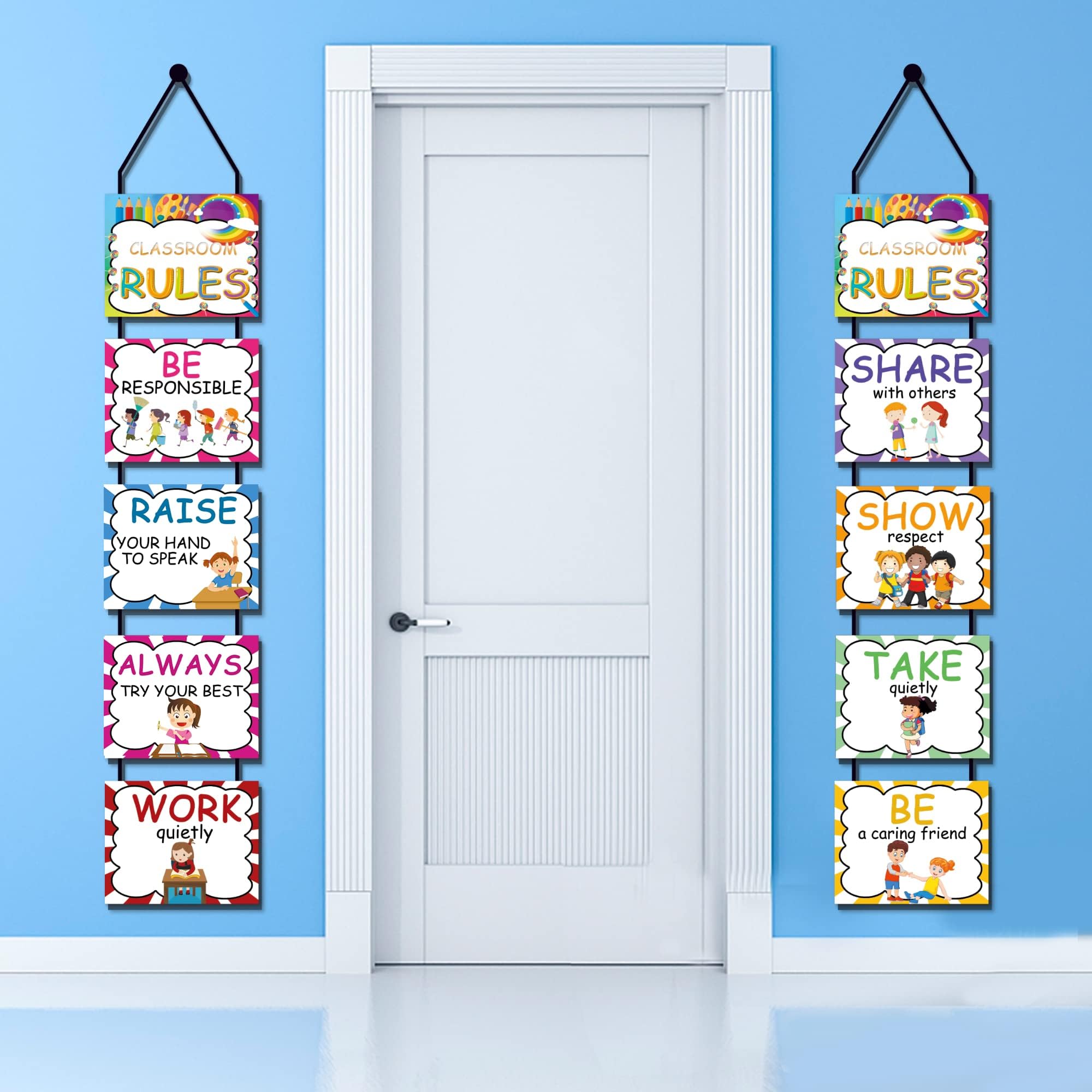 Classroom Rules Posters for Bulletin Board Decorations Set Classroom Decorations