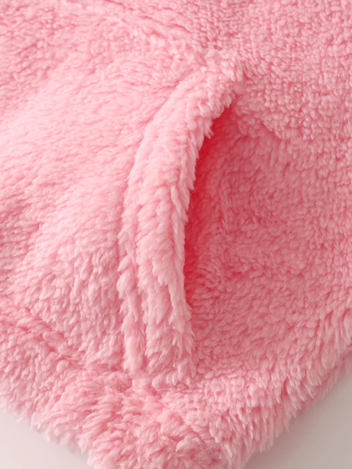 Toddler Girl Fleece Set 4 Pieces Fuzzy Long Sleeve Half Zip Sweatshirts Fleece Pants Kids Fall Winter Outfit 3-12Years - Image 4