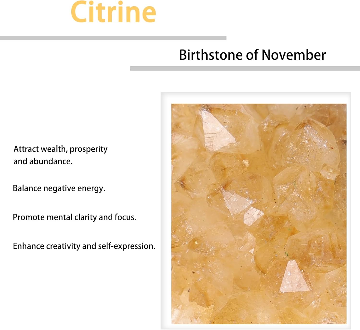 Natural Raw Citrine Crystal Cluster Mineral Specimen for Meditation and Chakra Balancing, Decorative Feng Shui Stone Citrine Geode Cluster for Wealth, 401g-500g