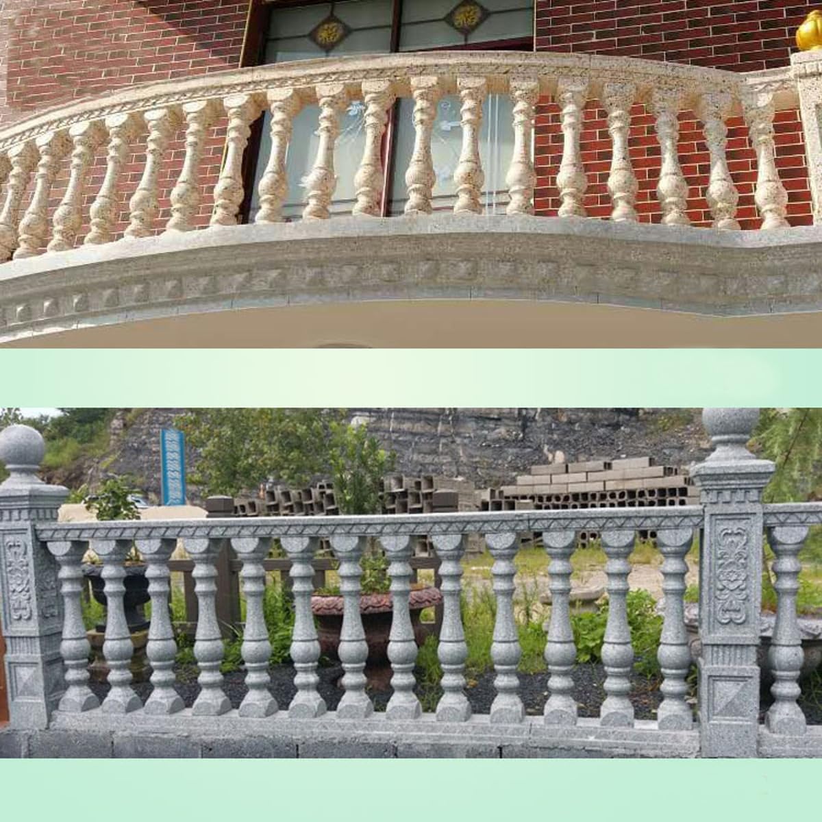 BRAVECOW 2PCS Balustrades Mold European Roman Column Mouldor Front Rear Moulds for Concrete Plaster Cement Plastic Casting Garden Balcony Pool Park Fence Decoration (Type 3), White