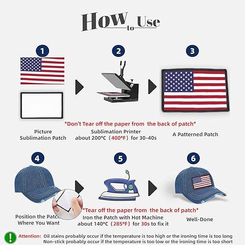 Miniatura 5 de 30 parches de sublimación  Parches en blanco para planchar para manualidades, sombreros, gorras, mochilas, uniformes (rectángulo30 piezas) -3.15 x