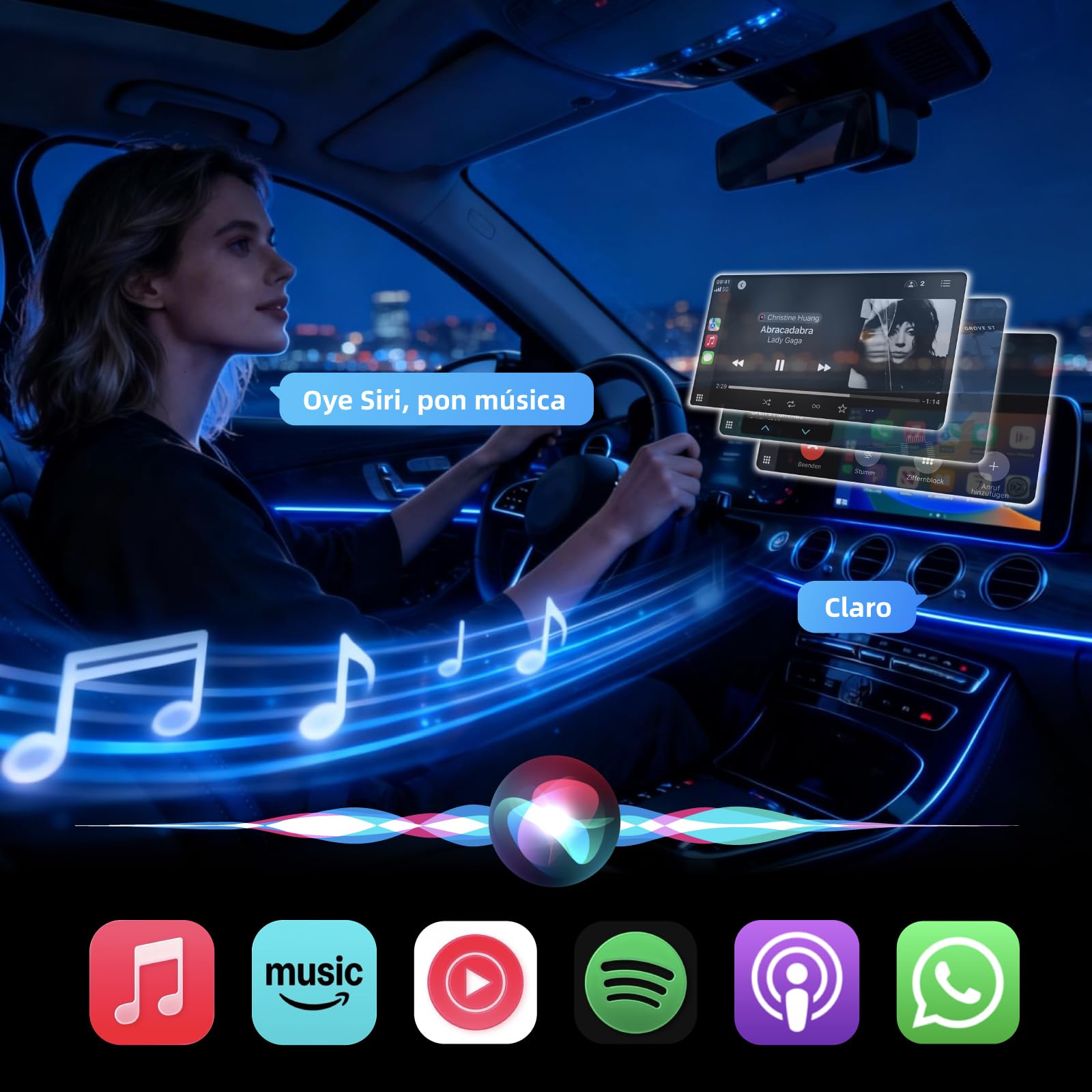 Linghuang Mini Adaptador Carplay Inalambrico & Adaptador Android Auto Inalambrico, Convierte de Cableado a Inalámbrico, Plug & Play, Conexión Rápida y Estable, Compatible con iOS 10+ & Android 11+