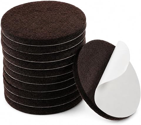 12PCS Round Felt Furniture Pads 2" Self-Adhesive Chair&Fl...