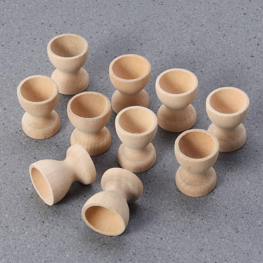 24 Pcs Egg Stand Egg Tray Hard Boiled Egg Kitchen Tools Egg Cup Holders Egg Displays Cup Toys for Boiled Egg Peeler Egg Wood Holders Wooden Cup Bamboo Refrigerator Balls Child