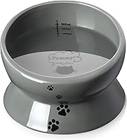 Vista 13 de Y YHY Tazón de cerámica para comida y agua de gatos inclinado de 15 onzas, azul lago