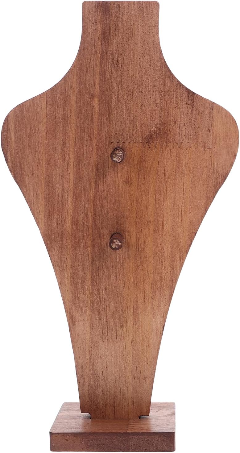 BESTonZON Wooden Jewelry Bust: Vase Shaped Necklace Display Stand Jewelry Chain Bust Display Organizer Necklace Holder Stand For Retail Stores And Trade Shows