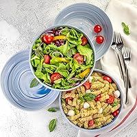 Vista 11 de Divitis Home FUSION PASTA/ENSALADERA BOWLS 56 FL OZ, JUEGO DE 4 (Azul, 30 FL OZ)