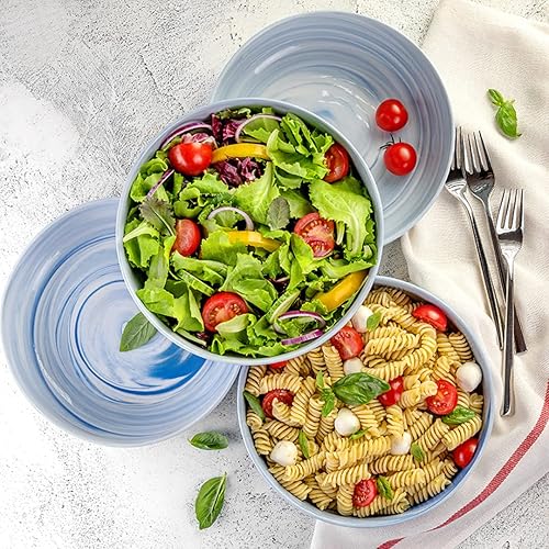 Miniatura 11 de Divitis Home FUSION PASTA/ENSALADERA BOWLS 56 FL OZ, JUEGO DE 4 (Azul, 30 FL OZ)