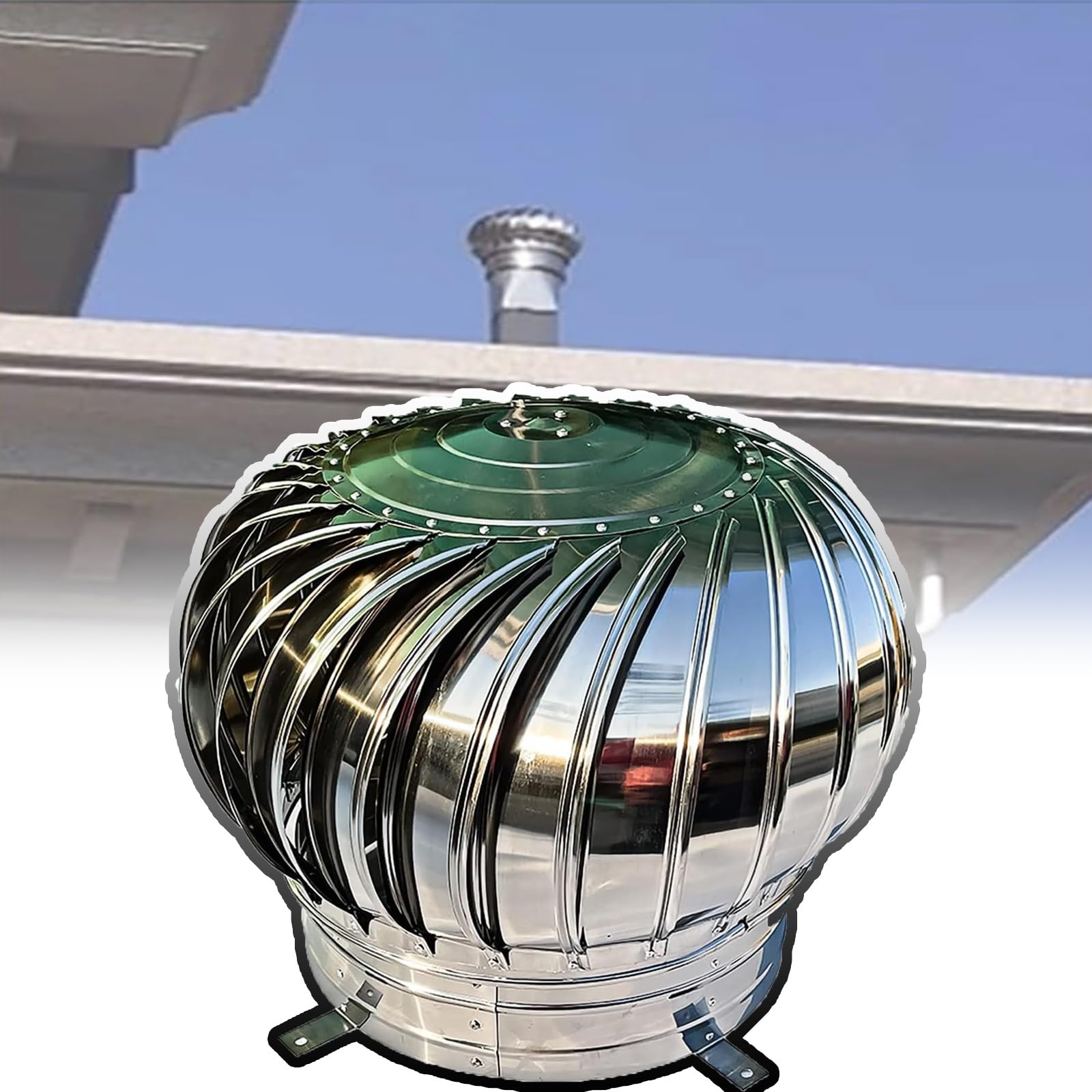 Ventilateur de toit turbine 250mm en inox 304 pour conduit de cheminée