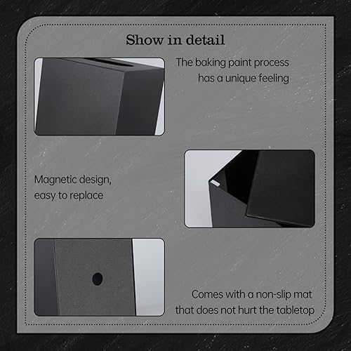 Miniatura 8 de Tapa cuadrada de metal para caja de pañuelos, moderno soporte para pañuelos faciales para tocador de baño, tocadores de dormitorio, mesitas de