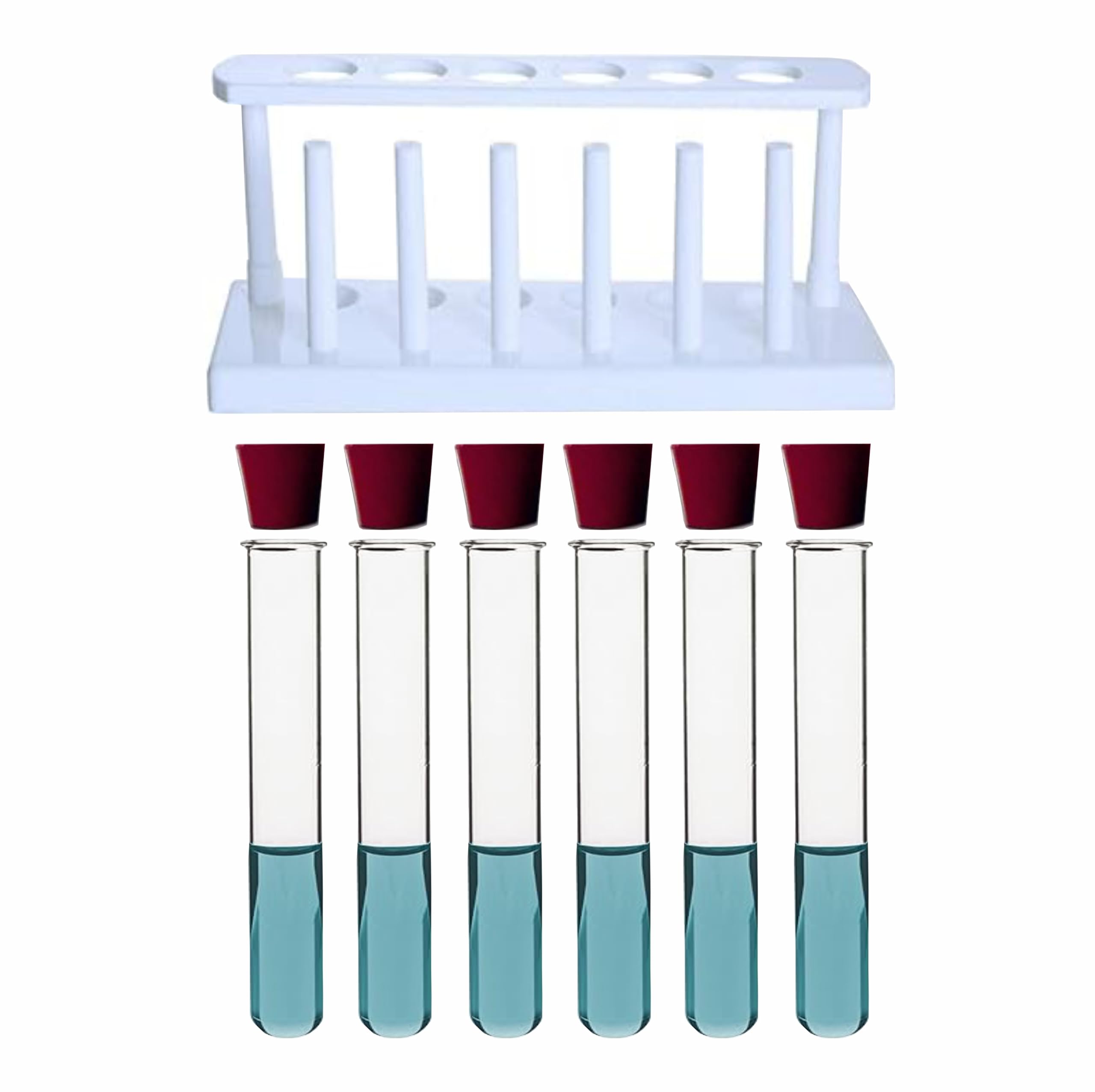 VVS Borosilicate Glass Test Tube, (Polypropylene Tast tube stand-1) with Rubber Cork Stoppers - Set of-13 (6 test tube, 6 cork) (15x125) For Lab Laboratory, School, College And Professional use (B0D33NLFBY) Amazon Price History, Amazon Price Tracker